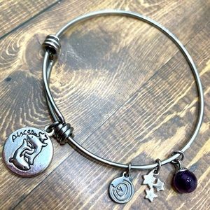 love this life two dolphins star charms silver tone bracelet